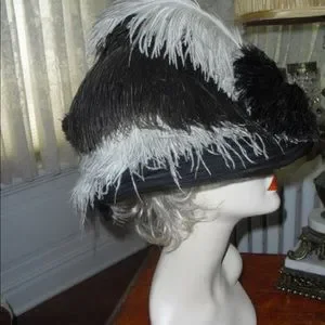 Rare Victorian ostrich feather hat , late 1800s into the 1900s . “My fair lady “ Accessories | Rare Victorian Ostrich Feather Hat Late 180s  main image 2